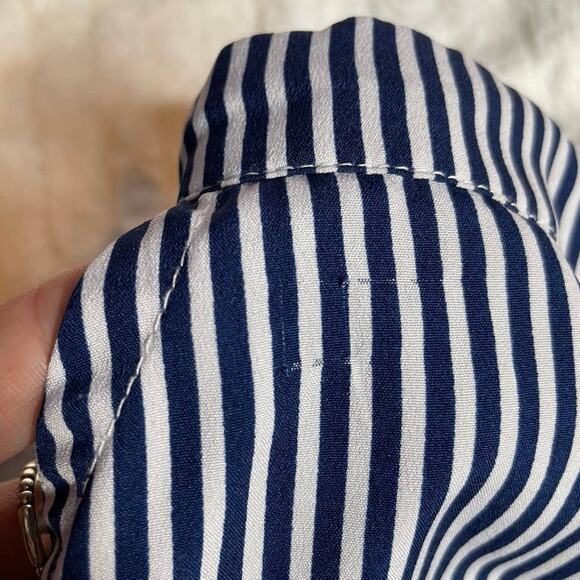 ISAAC MIZRAHI Sleepwear‎ Sleep Shorts String Tie Large L Navy White Stripe Comfy - Picture 3 of 5